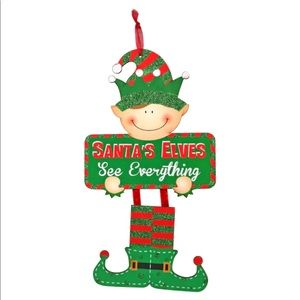 Christmas House Dangling Elf Sign, 15x8.125 in.